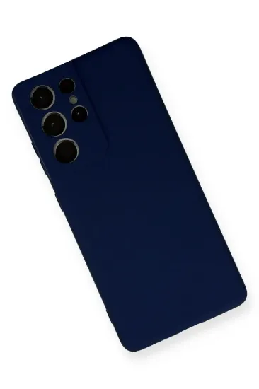 Newface Samsung Galaxy S21 Ultra Kılıf Nano içi Kadife Silikon - Lacivert resmi