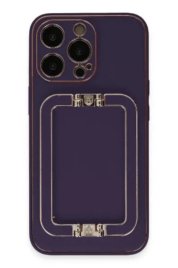 Newface iPhone 14 Pro Kılıf Coco Elit Kapak - Derin Mor resmi