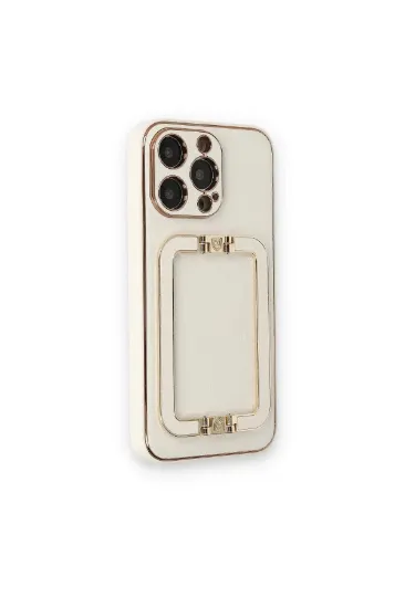 Newface iPhone 14 Pro Max Kılıf Coco Elit Kapak - Beyaz resmi