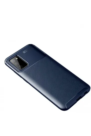 Newface Samsung Galaxy A02S Kılıf Auto Focus Karbon Kapak - Lacivert resmi