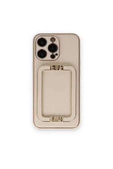 Newface iPhone 14 Pro Max Kılıf Coco Elit Kapak - Gold resmi