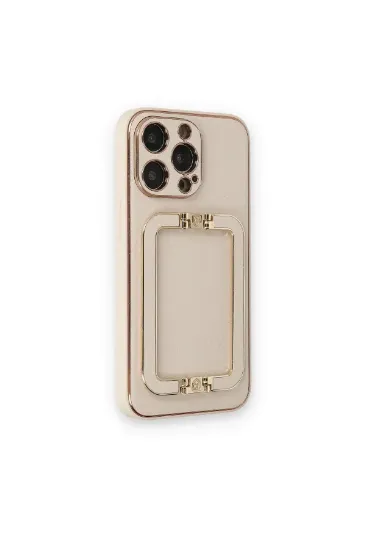 Newface iPhone 14 Pro Max Kılıf Coco Elit Kapak - Gold resmi