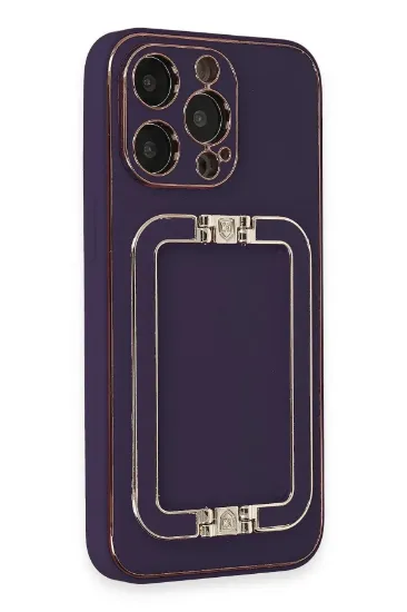 Newface iPhone 13 Pro Max Kılıf Coco Elit Kapak - Derin Mor resmi