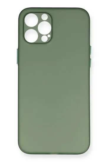 Newface iPhone 12 Pro Max Kılıf PP Ultra İnce Kapak - Yeşil resmi