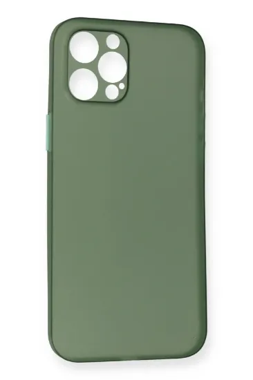 Newface iPhone 12 Pro Max Kılıf PP Ultra İnce Kapak - Yeşil resmi