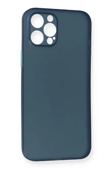 Newface iPhone 12 Pro Max Kılıf PP Ultra İnce Kapak - Mavi resmi