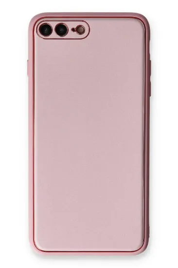Newface iPhone 7 Plus Kılıf Coco Deri Silikon Kapak - Pudra resmi