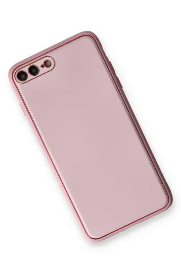 Newface iPhone 7 Plus Kılıf Coco Deri Silikon Kapak - Pudra resmi