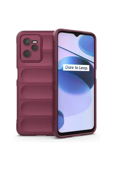 Newface Realme C35 Kılıf Optimum Silikon - Bordo resmi