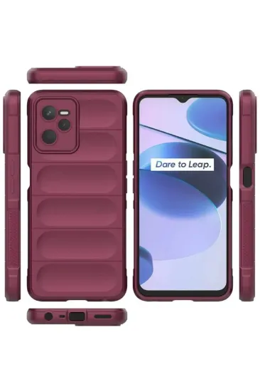 Newface Realme C35 Kılıf Optimum Silikon - Bordo resmi