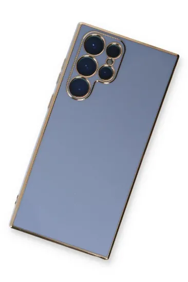 Newface Samsung Galaxy S22 Ultra Kılıf Volet Silikon - Mavi resmi