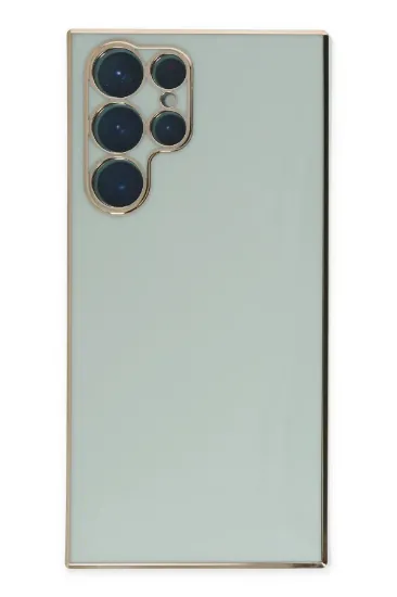 Newface Samsung Galaxy S22 Ultra Kılıf Volet Silikon - Açık Yeşil resmi