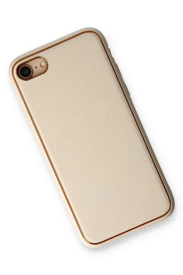 Newface iPhone 7 Kılıf Coco Deri Silikon Kapak - Gold resmi