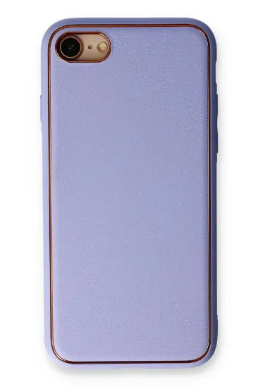 Newface iPhone 7 Kılıf Coco Deri Silikon Kapak - Açık Lila resmi