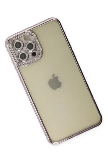 Newface iPhone 12 Pro Kılıf Joke Taşlı Silikon - Mor resmi