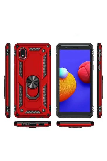 Newface Samsung Galaxy A01 Core Kılıf Sofya Yüzüklü Silikon Kapak - Rose resmi