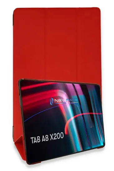 Newface Samsung Galaxy X200 Tab A8 10.5 Kılıf Tablet Smart Kılıf - Kırmızı resmi