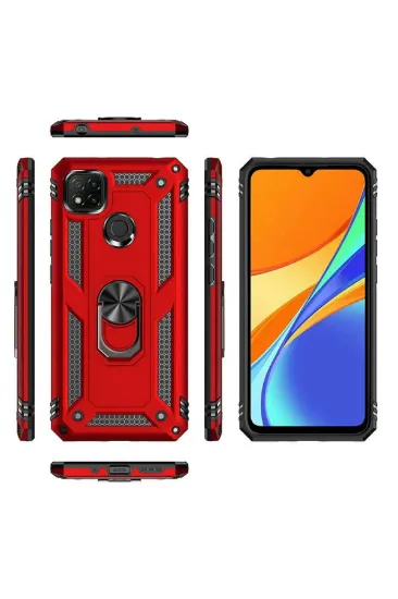 Newface Xiaomi Redmi 9C Kılıf Sofya Yüzüklü Silikon Kapak - Rose resmi