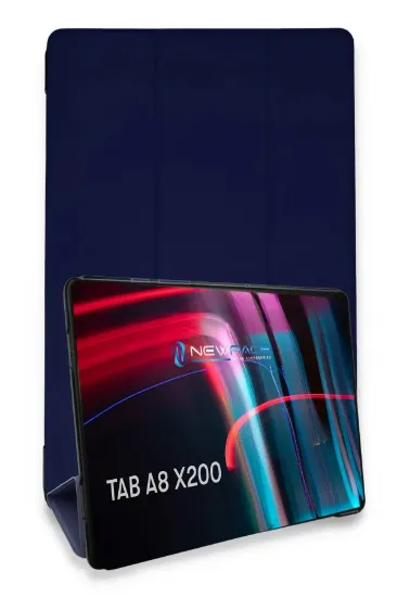 Newface Samsung Galaxy X200 Tab A8 10.5 Kılıf Tablet Smart Kılıf - Lacivert resmi