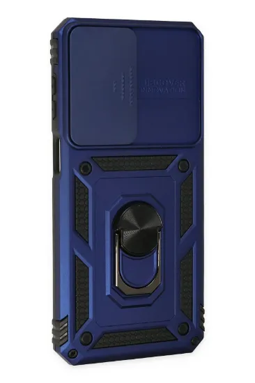 Newface Samsung Galaxy M33 Kılıf Pars Lens Yüzüklü Silikon - Lacivert resmi