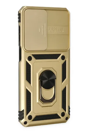 Newface Samsung Galaxy M33 Kılıf Pars Lens Yüzüklü Silikon - Gold resmi