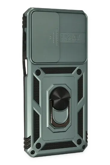 Newface Samsung Galaxy M33 Kılıf Pars Lens Yüzüklü Silikon - Yeşil resmi