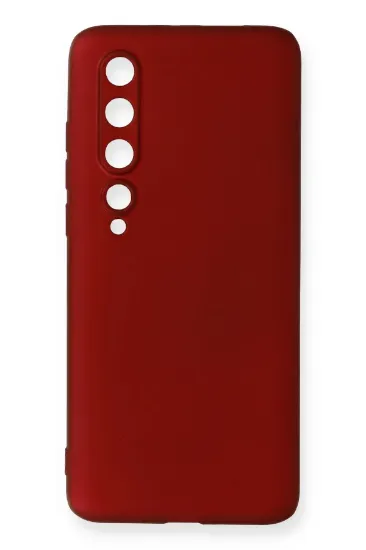 Newface Xiaomi Mi 10 Kılıf First Silikon - Bordo resmi