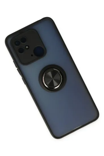 Newface Xiaomi Redmi 10C Kılıf Montreal Yüzüklü Silikon Kapak - Siyah resmi