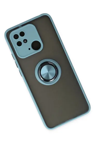 Newface Xiaomi Redmi 10C Kılıf Montreal Yüzüklü Silikon Kapak - Buz Mavi resmi