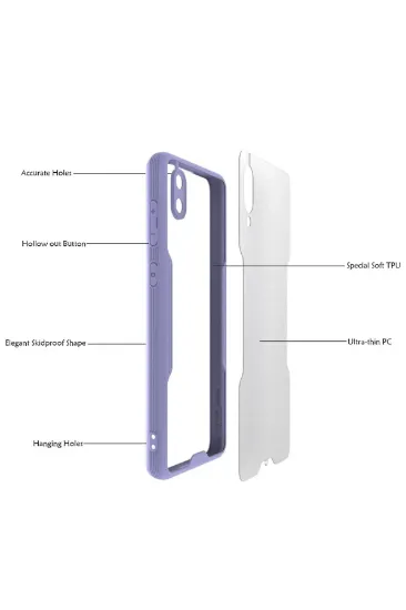 Newface Samsung Galaxy A02 Kılıf Platin Silikon - Lacivert resmi