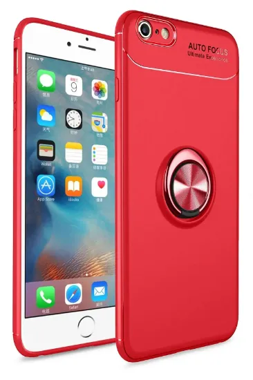 Newface iPhone 6 Kılıf Range Yüzüklü Silikon - Kırmızı resmi
