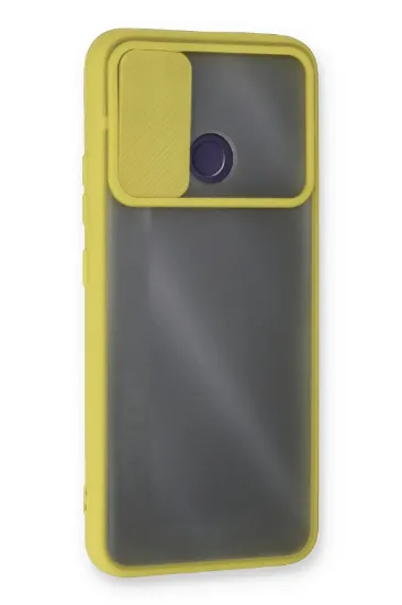 Newface Realme C25 Kılıf Palm Buzlu Kamera Sürgülü Silikon - Sarı resmi