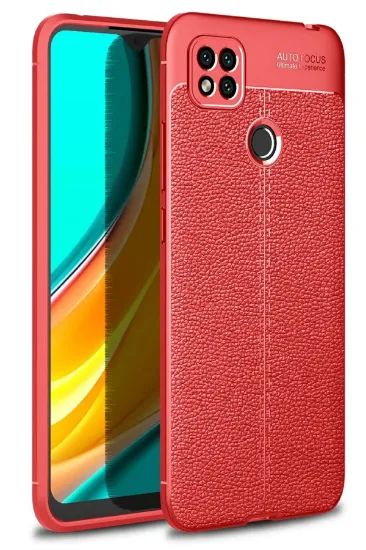 Newface Xiaomi Redmi 9C Kılıf Auto Focus Kapak - Kırmızı resmi