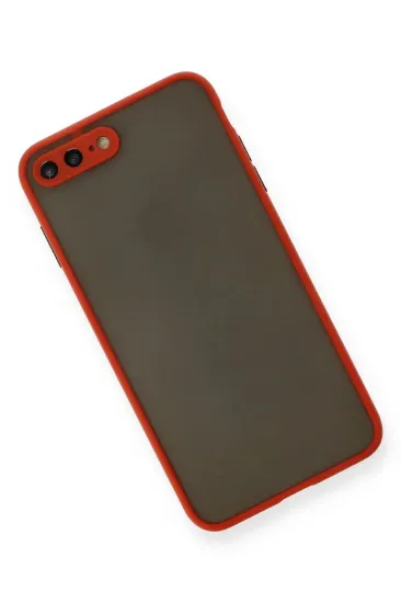 Newface iPhone 7 Plus Kılıf Montreal Silikon Kapak - Kırmızı resmi