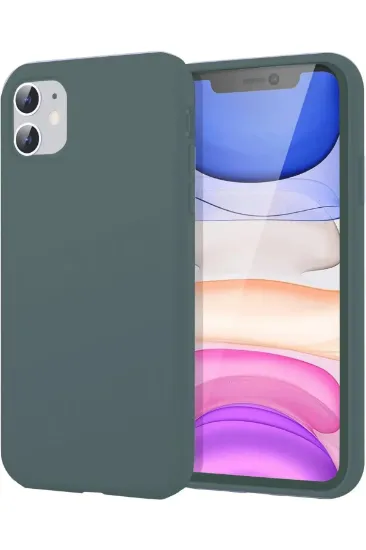 Newface iPhone 11 Kılıf First Silikon - Koyu Yeşil resmi