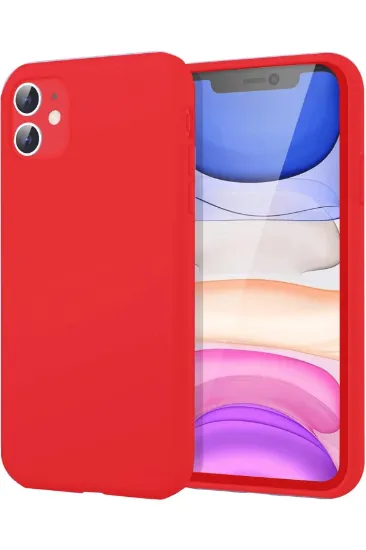 Newface iPhone 11 Kılıf First Silikon - Kırmızı resmi