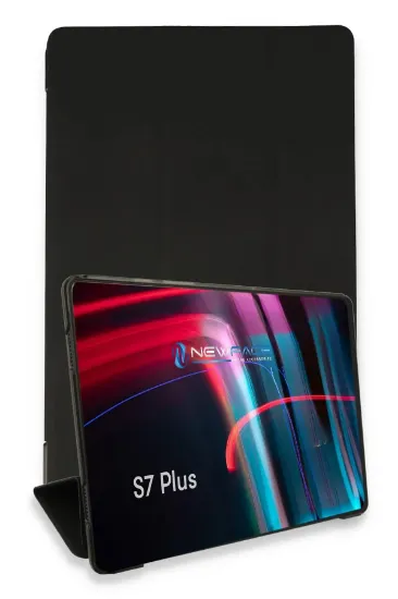 Newface Samsung Galaxy T970 Tab S7 Plus 12.4 Kılıf Tablet Smart Kılıf - Siyah resmi