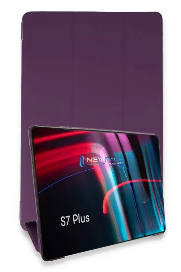 Newface Samsung Galaxy T970 Tab S7 Plus 12.4 Kılıf Tablet Smart Kılıf - Mor resmi
