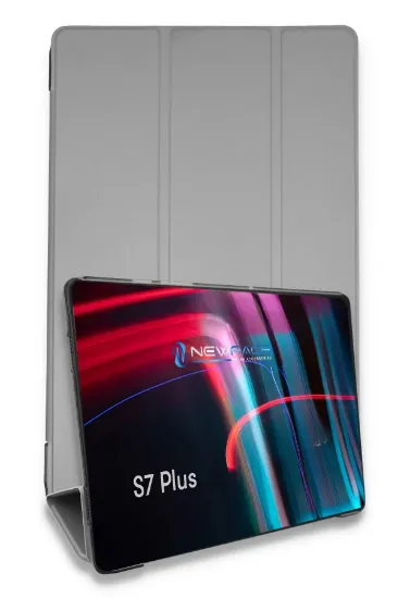 Newface Samsung Galaxy T970 Tab S7 Plus 12.4 Kılıf Tablet Smart Kılıf - Gri resmi