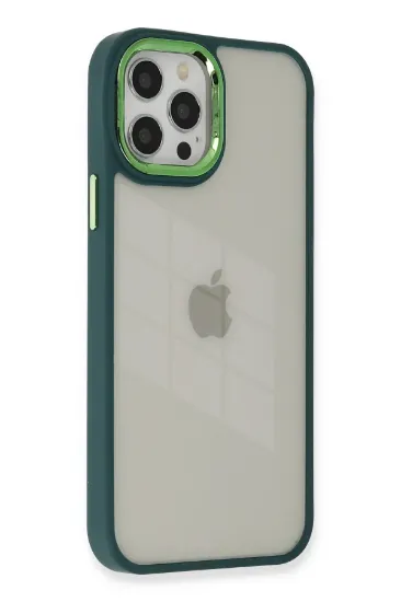 Newface iPhone 12 Pro Max Kılıf Dora Kapak - Haki Yeşil resmi