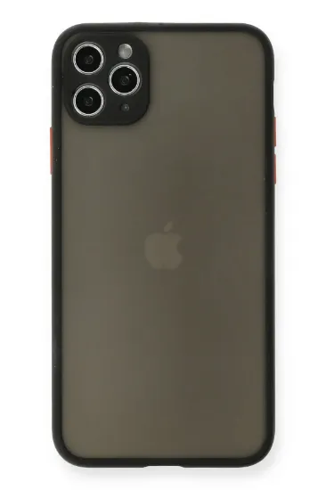 Newface iPhone 11 Pro Max Kılıf Montreal Silikon Kapak - Siyah resmi