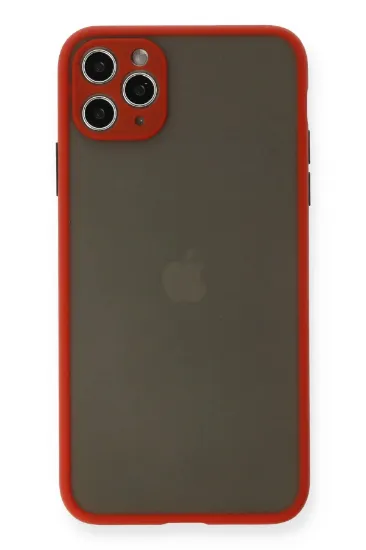 Newface iPhone 11 Pro Max Kılıf Montreal Silikon Kapak - Kırmızı resmi