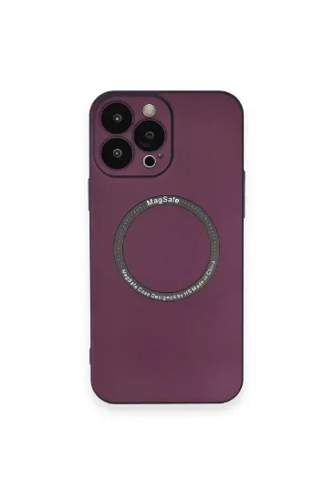 Newface iPhone 13 Pro Max Kılıf Jack Magneticsafe Lens Silikon - Mürdüm resmi