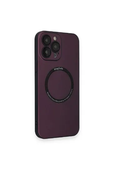 Newface iPhone 13 Pro Max Kılıf Jack Magneticsafe Lens Silikon - Mürdüm resmi