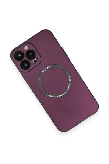 Newface iPhone 13 Pro Max Kılıf Jack Magneticsafe Lens Silikon - Mürdüm resmi