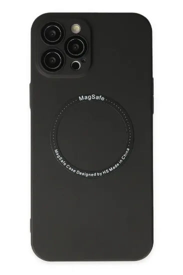 Newface iPhone 12 Pro Max Kılıf Jack Magneticsafe Lens Silikon - Siyah resmi