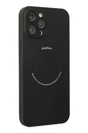 Newface iPhone 12 Pro Max Kılıf Jack Magneticsafe Lens Silikon - Siyah resmi