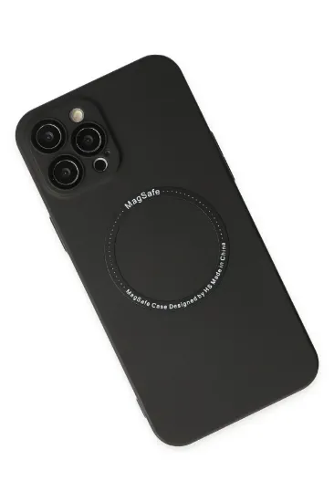 Newface iPhone 12 Pro Max Kılıf Jack Magneticsafe Lens Silikon - Siyah resmi