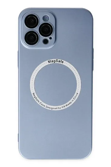 Newface iPhone 12 Pro Max Kılıf Jack Magneticsafe Lens Silikon - Sierra Blue resmi