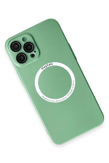 Newface iPhone 12 Pro Max Kılıf Jack Magneticsafe Lens Silikon - Yeşil resmi
